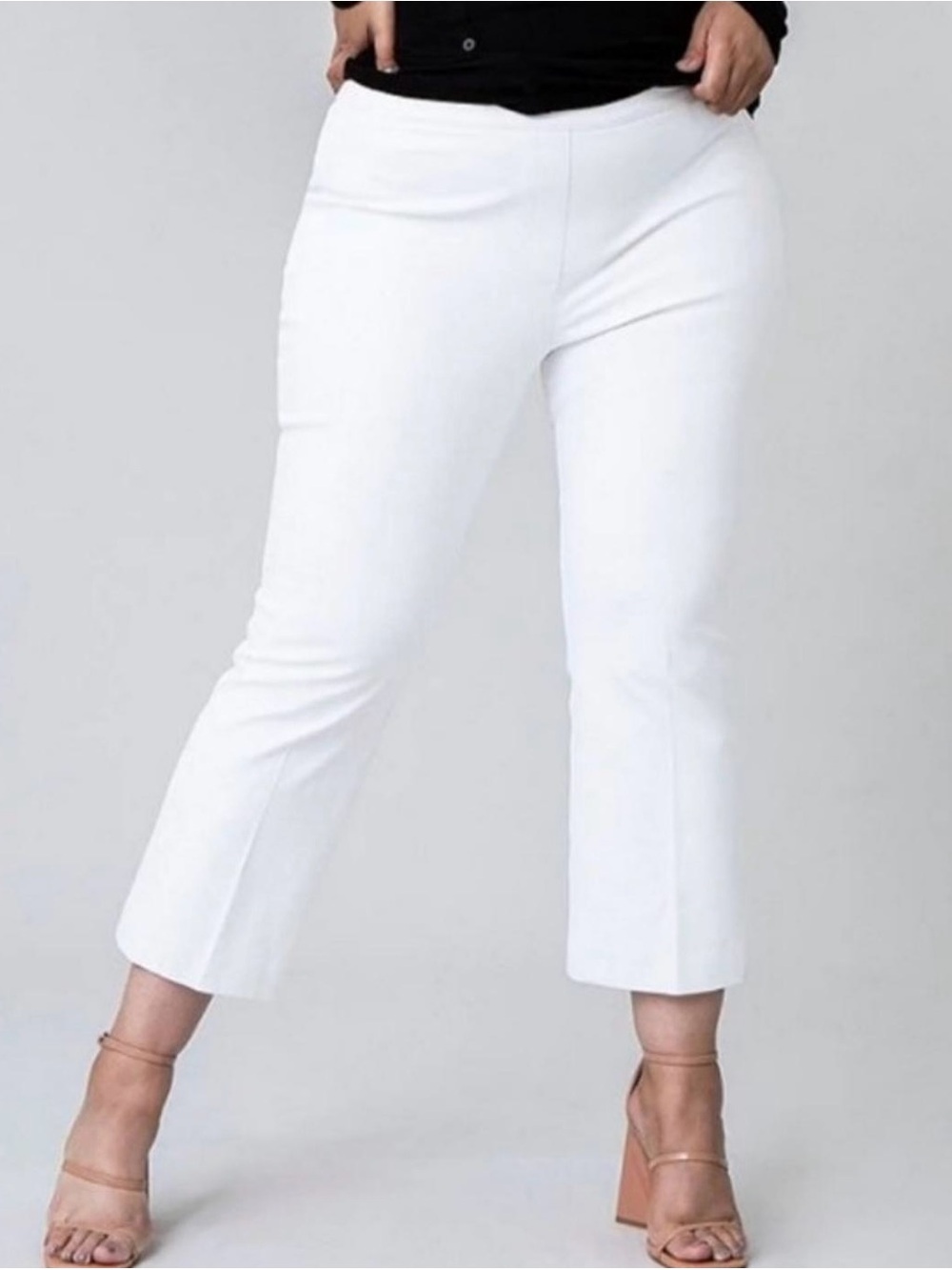 SPANX White Cropped Stretch Ponte Pants